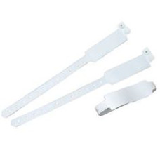 Браслеты LEONIX PVC400 (медицинские) для взрослых, белые, write-on/adult, на клипсе (250*24,5мм), 100шт/кор